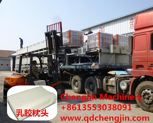 乳膠發(fā)泡機(jī) 乳膠枕頭生產(chǎn)線發(fā)貨現(xiàn)場